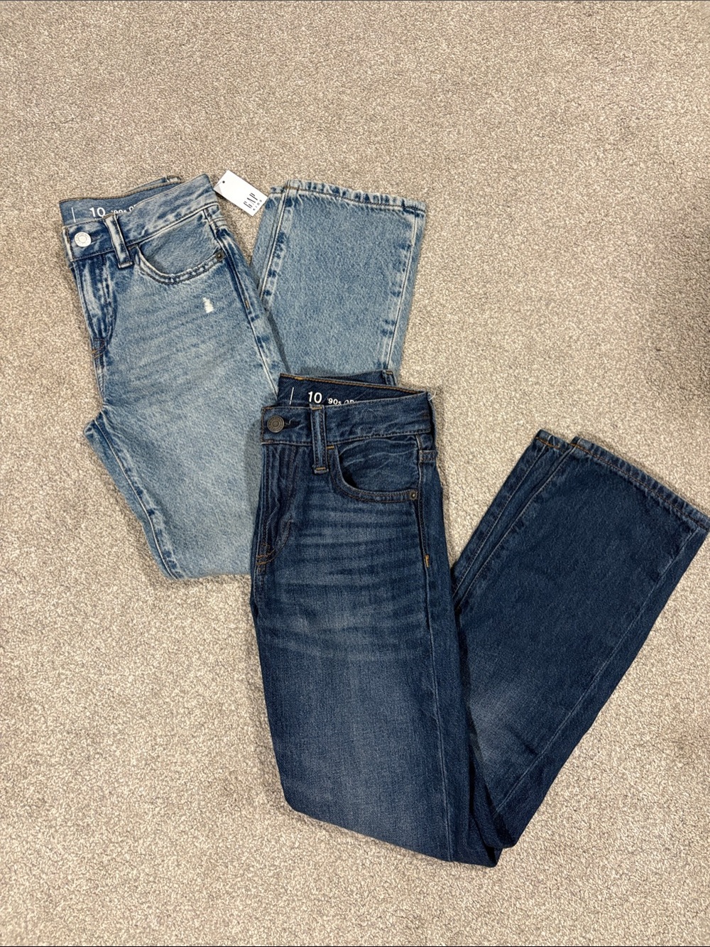 Boys’ 90s Original Straight Jeans - Light Blue & Dark Blue